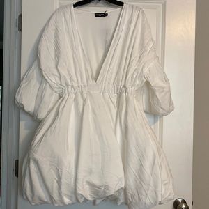PLT White Puffer Dress